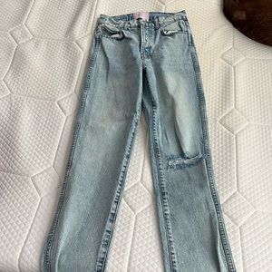 REVICE straight leg ripped jeans